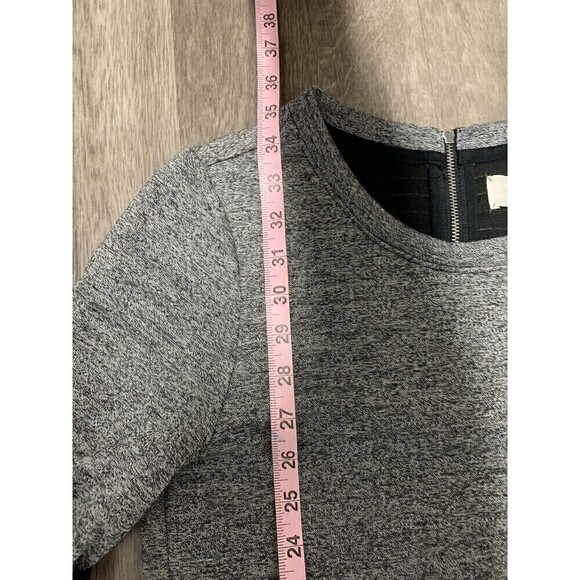 LOU & Grey Heather Gray Embossed Stripe Shift Dress Size S Short‎ Sleeve - Picture 4 of 8